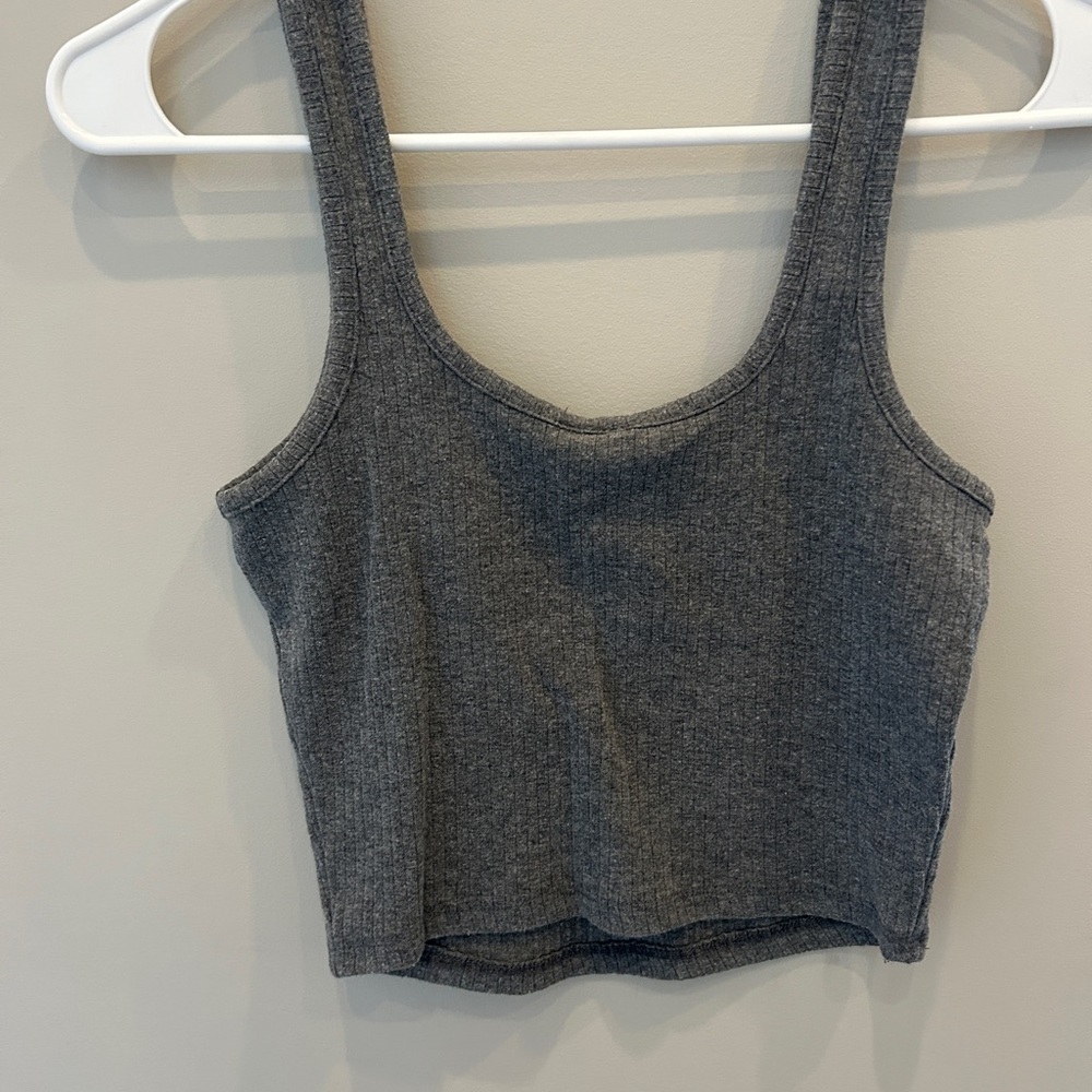 PacSun Gray Ribbed Women's Tank Top - Picture 2 of 2
